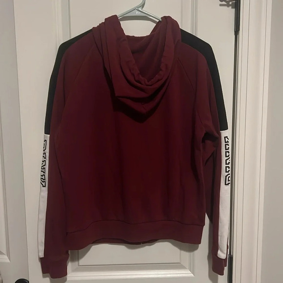 Pink Maroon Colorblock Zip up Jacket size Large Victoria’s Secret soft & comfy - Picture 2 of 6
